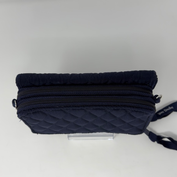 Vera Bradley Quilted RFID All-In-One Wallet Navy Blue Quilted Floral NO STRAP - Picture 5 of 16